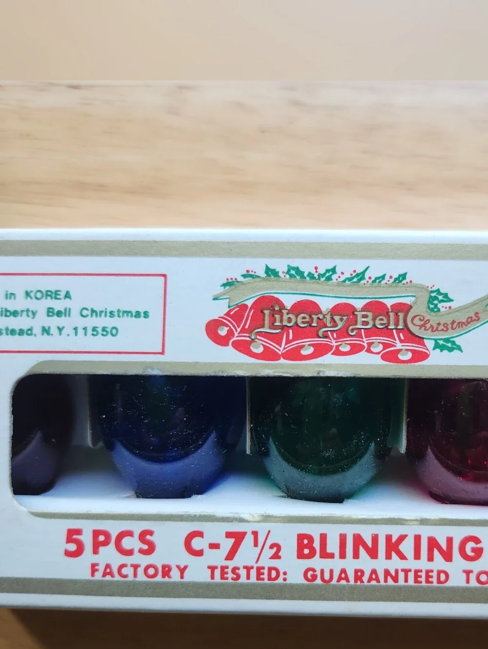 3 Boxes of Vintage Liberty Bell C-7 Blinking Glass Light Bulbs (15 Bulbs Total)